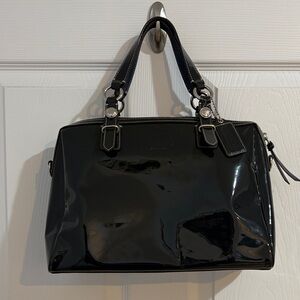 Coach Navy Patent Leather Satchel